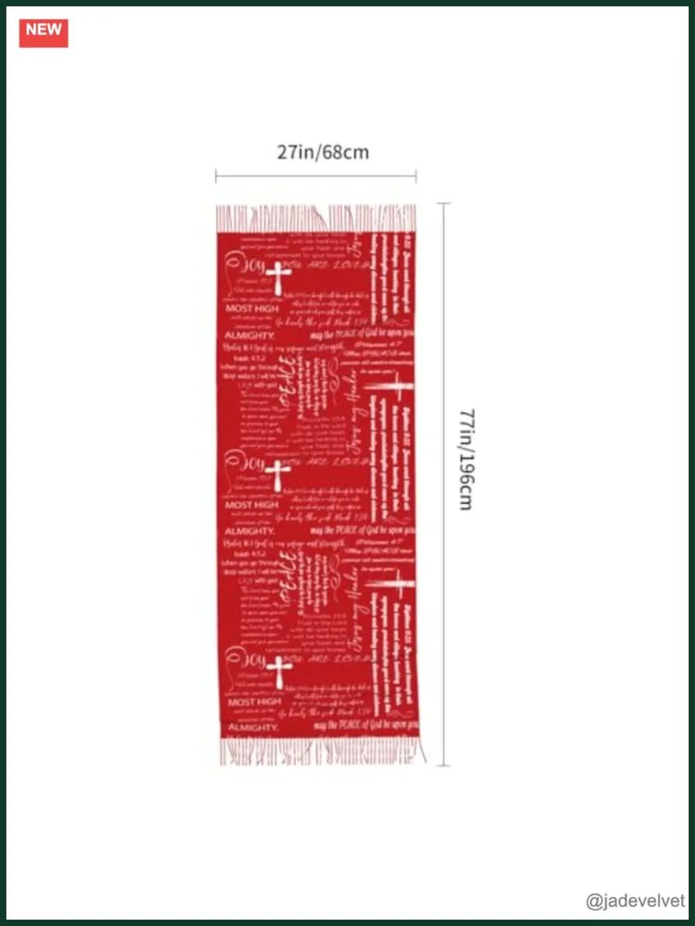 Super Soft Fashion Scarf Shawl With Tassel, Christian Gift Bible Scarf Wrap
